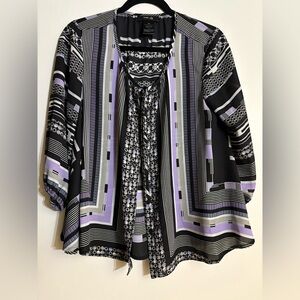 Style & Co. Black and Lavender Striped Blazer